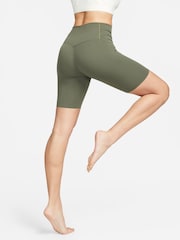 Nike Green Zenvy Gentle Support High Waisted 8 Cycling Shorts - Image 3 of 8