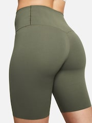 Nike Green Zenvy Gentle Support High Waisted 8 Cycling Shorts - Image 7 of 8
