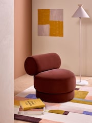 MADE.COM Rust Red Velvet Selah Accent Chair - Image 1 of 5