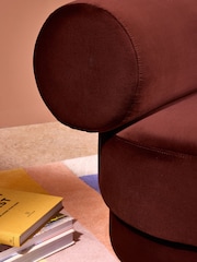 MADE.COM Rust Red Velvet Selah Accent Chair - Image 3 of 5