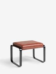 French Connection Conkor Brown Quartz Leather Look Footstool - Image 3 of 5