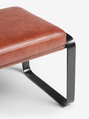 French Connection Conkor Brown Quartz Leather Look Footstool - Image 4 of 5