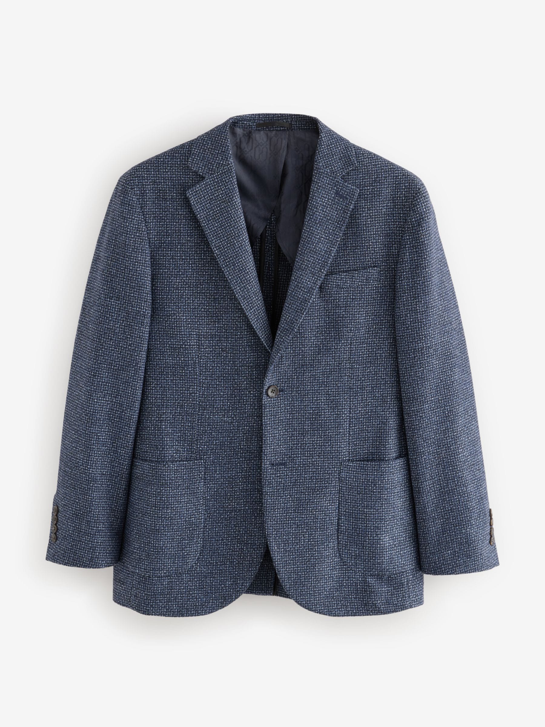 【SEAL限定商品】 Wool With Blazer Check Brushed Blue Navy Buy from USA Next ミリタリージャケット