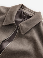 Brown Taupe Textured Blouson Jacket - Image 7 of 8