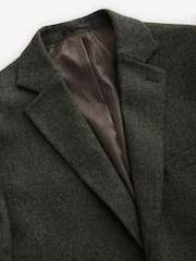 Khaki Green Regular Fit Wool Rich Herringbone Blazer - Image 5 of 9