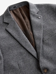 Grey Regular Fit Wool Rich Herringbone Blazer - Image 10 of 13