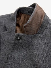 Grey Regular Fit Wool Rich Herringbone Blazer - Image 11 of 13