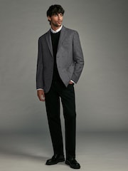 Grey Regular Fit Wool Rich Herringbone Blazer - Image 5 of 13