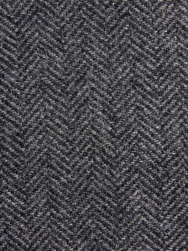 Charcoal Grey Regular Fit Wool Rich Herringbone Blazer - Image 9 of 13