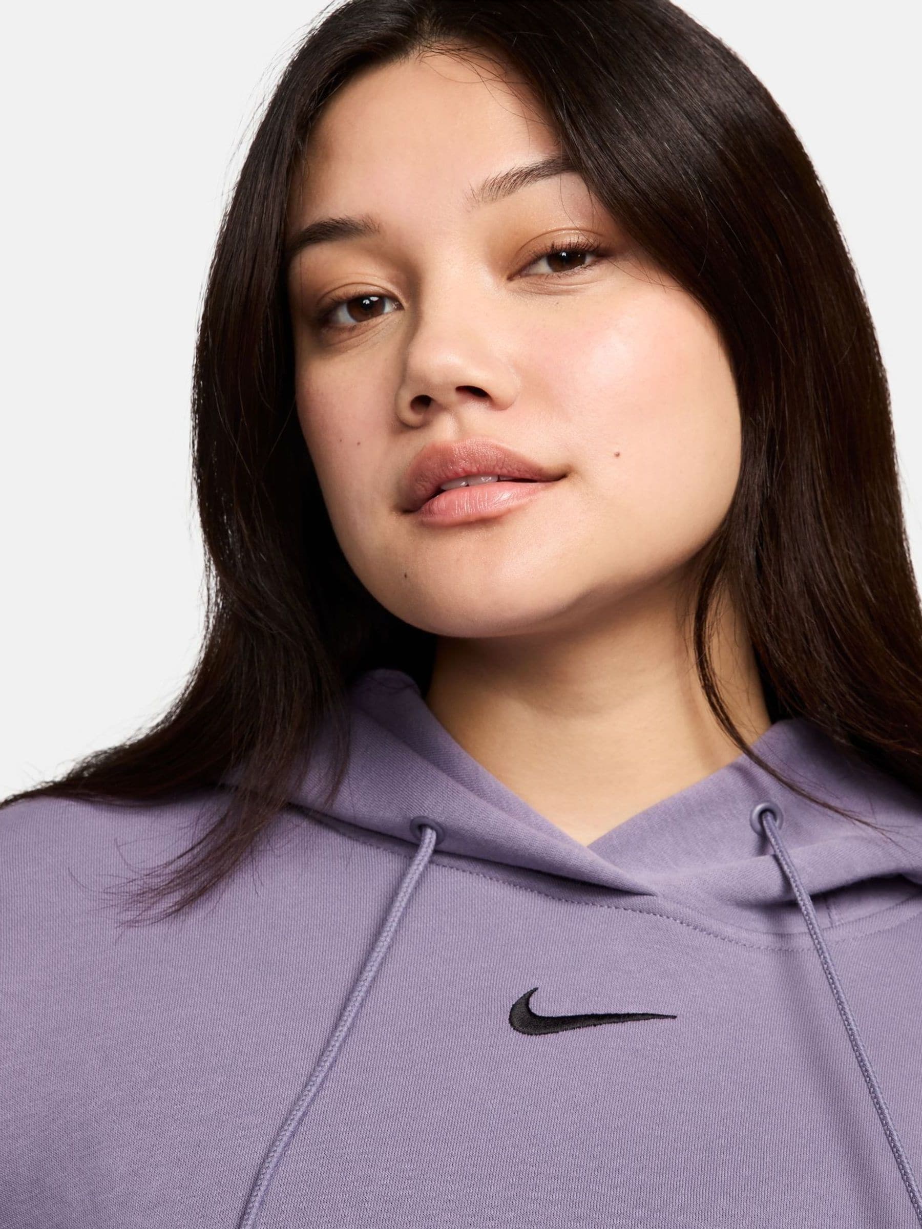 Buy Nike Dark Purple Phoenix Fleece Oversized Mini Swoosh Pullover Hoodie from Next Luxembourg