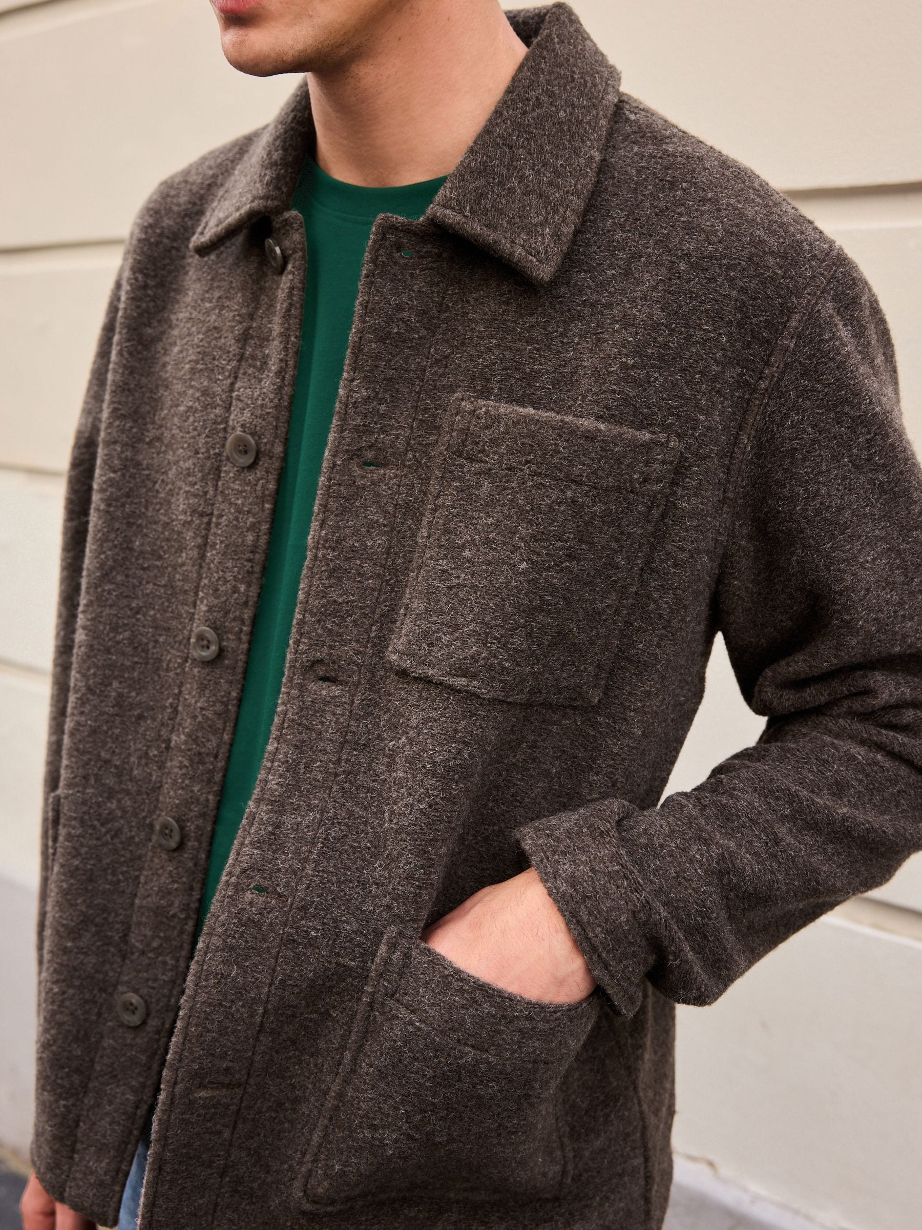 低価格の Buy Brown USA Next from Wool with Shacket Borg ジャケット・アウター