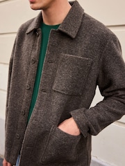 Brown Borg Shacket with Wool - Image 4 of 9