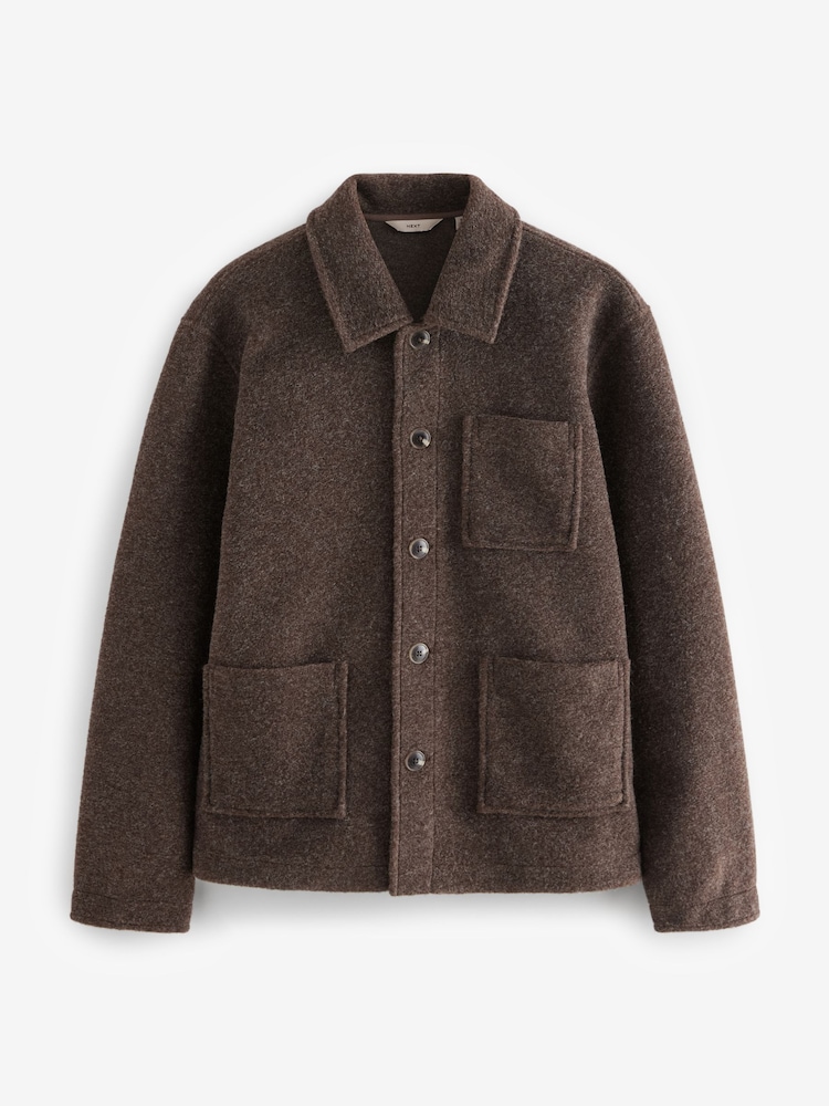 Brown Borg Shacket with Wool - Image 6 of 9