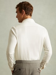 Reiss Ecru Viscount Slim Fit Mercerised Cotton Jersey Shirt - Image 4 of 5