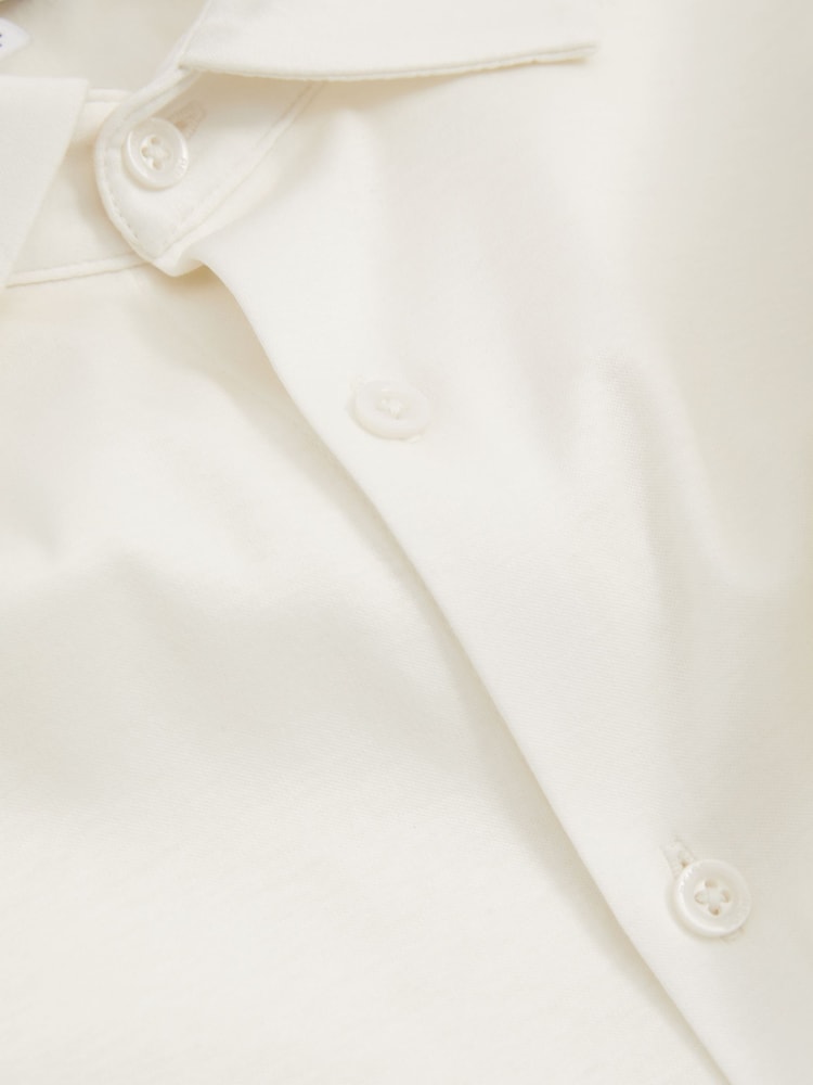 Reiss Ecru Viscount Slim Fit Mercerised Cotton Jersey Shirt - Image 5 of 5