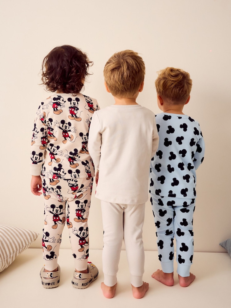 Bleu/Écru Mickey Mouse - Pyjama Snuggle 3 Pack (9mths-10yrs) - Image 3 of 11