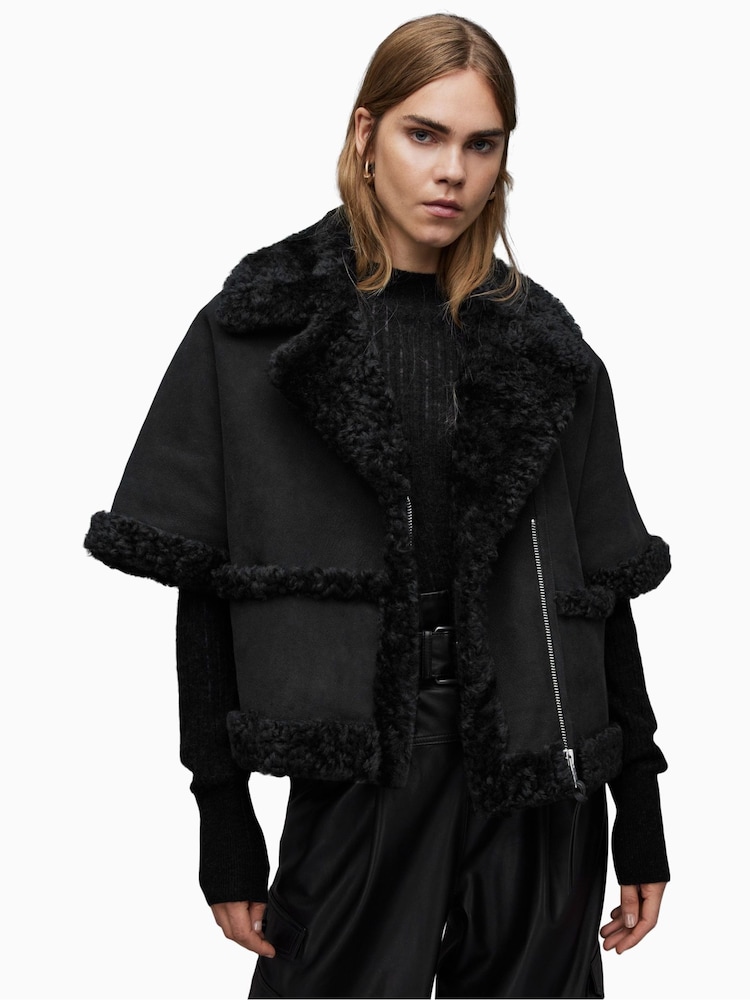 AllSaints Black Mixi Farley Jacket - Image 1 of 8