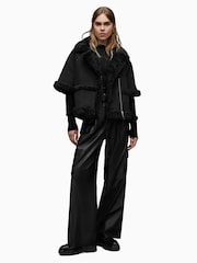 AllSaints Black Mixi Farley Jacket - Image 3 of 8