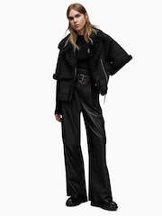 AllSaints Black Mixi Farley Jacket - Image 4 of 8