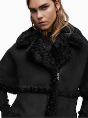 AllSaints Black Mixi Farley Jacket - Image 7 of 8