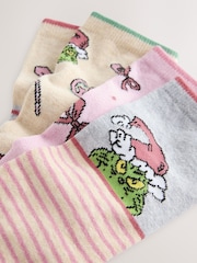 Pink/Green Christmas The Grinch Licensed Ankle Socks 4 Pack - Image 6 of 7