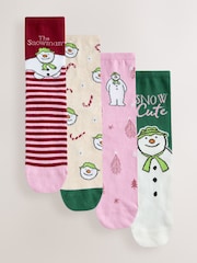 Christmas The Snowman Licensed Ankle Socks 4 Pack - Image 1 of 7