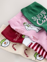 Christmas The Snowman Licensed Ankle Socks 4 Pack - Image 6 of 7