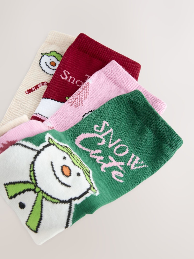 Christmas The Snowman Licensed Ankle Socks 4 Pack - Image 7 of 7 Christmas The Snowman Licensed Ankle Socks 4 Pack - Image 7 of 7