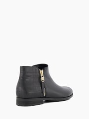 Dune London Black Pond Side Zip Cropped Ankle Boots - Image 5 of 6