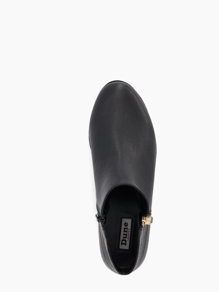 Dune London Black Pond Side Zip Cropped Ankle Boots - Image 6 of 6