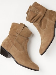 FatFace Brown Polly Western Ankle Slouch Boots - Image 3 of 4