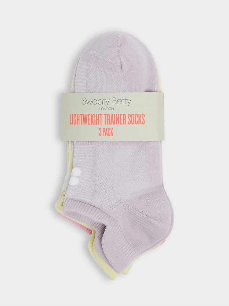 Sweaty Betty Pink Lightweight Trainer Socks 3 Pack - Image 2 of 4
