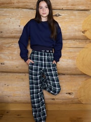 The Little Tailor Blue Checked Flannel Relaxed Christmas Pyjamas - Image 1 of 6