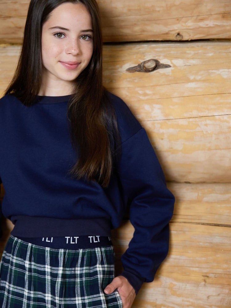 The Little Tailor Blue Checked Flannel Relaxed Christmas Pyjamas - Image 2 of 6