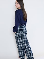 The Little Tailor Blue Checked Flannel Relaxed Christmas Pyjamas - Image 6 of 6