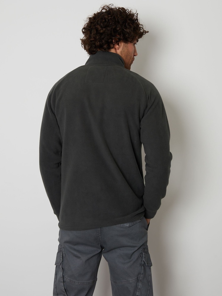Threadbare Grey Zip Up Microfleece Jacket - Image 2 of 4