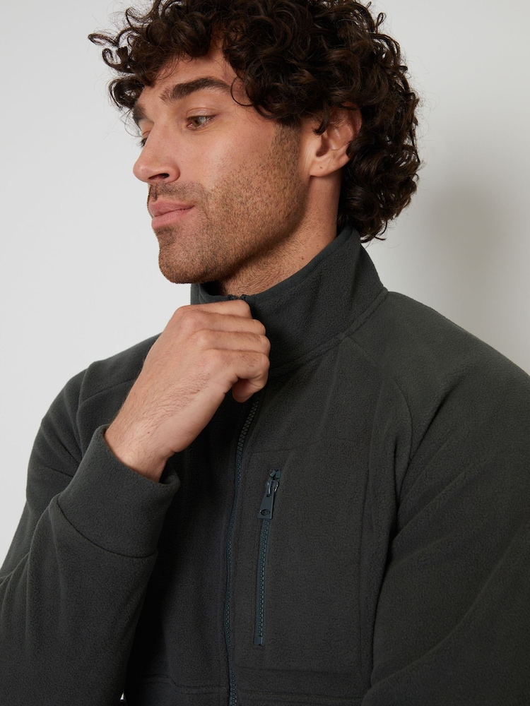 Threadbare Grey Zip Up Microfleece Jacket - Image 4 of 4