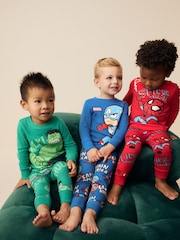 Marvel Red/Green/Blue Snuggle Pyjamas 3 Pack (9mths-8yrs) - Image 1 of 10