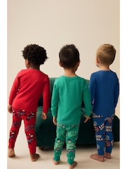 Marvel Red/Green/Blue Snuggle Pyjamas 3 Pack (9mths-8yrs) - Image 3 of 10