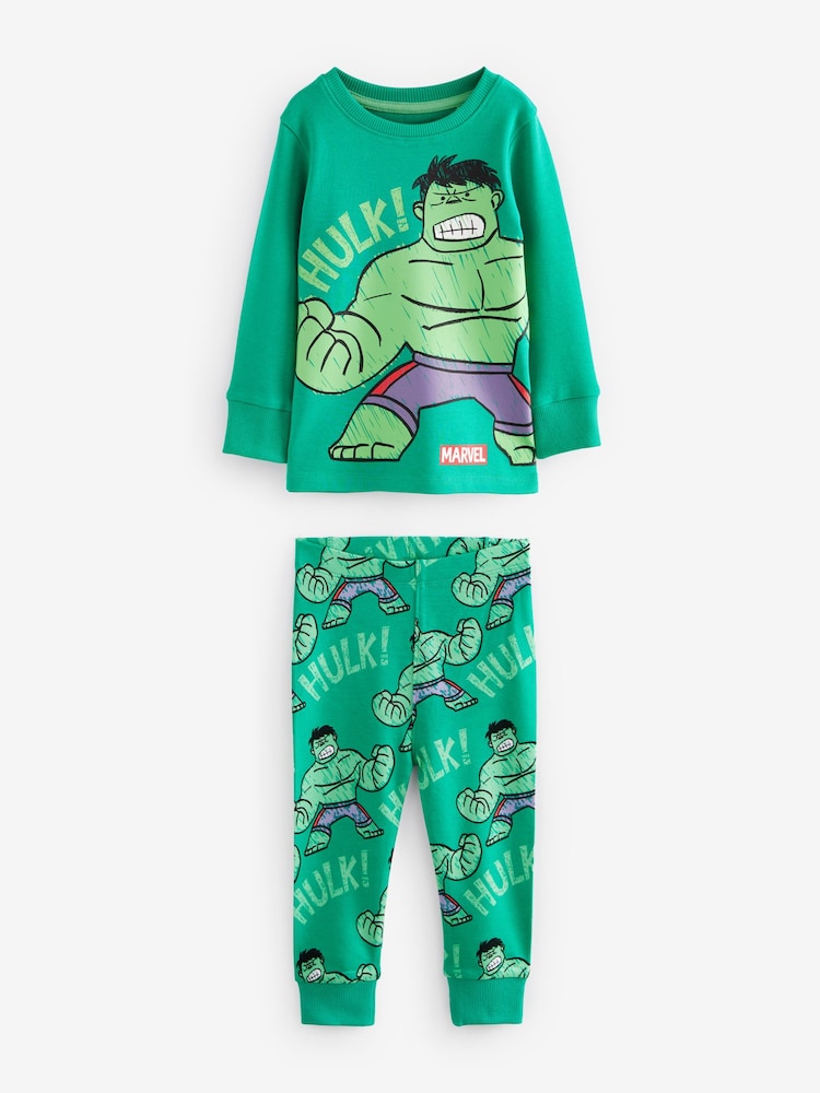 Marvel Red/Green/Blue Snuggle Pyjamas 3 Pack (9mths-8yrs) - Image 5 of 10