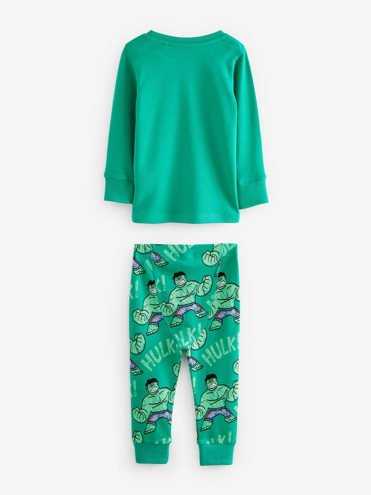 Marvel Red/Green/Blue Snuggle Pyjamas 3 Pack (9mths-8yrs) - Image 6 of 10