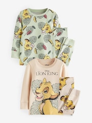 Lion King Green/Ecru Cream 100% Cotton Snuggle Pyjamas 2 Pack (9mths-9yrs) - Image 5 of 9