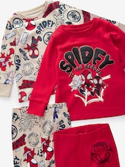 Spidey and Friends Red/Ecru Cream 2 Pack Snuggle Pyjamas (12mths-8yrs) - Image 7 of 7