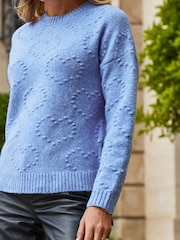 Sosandar Blue Heart Detail Knit Jumper - Image 5 of 5