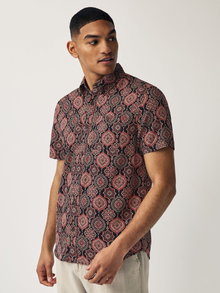 Black Printed Short Sleeve Shirt - Image 1 of 7