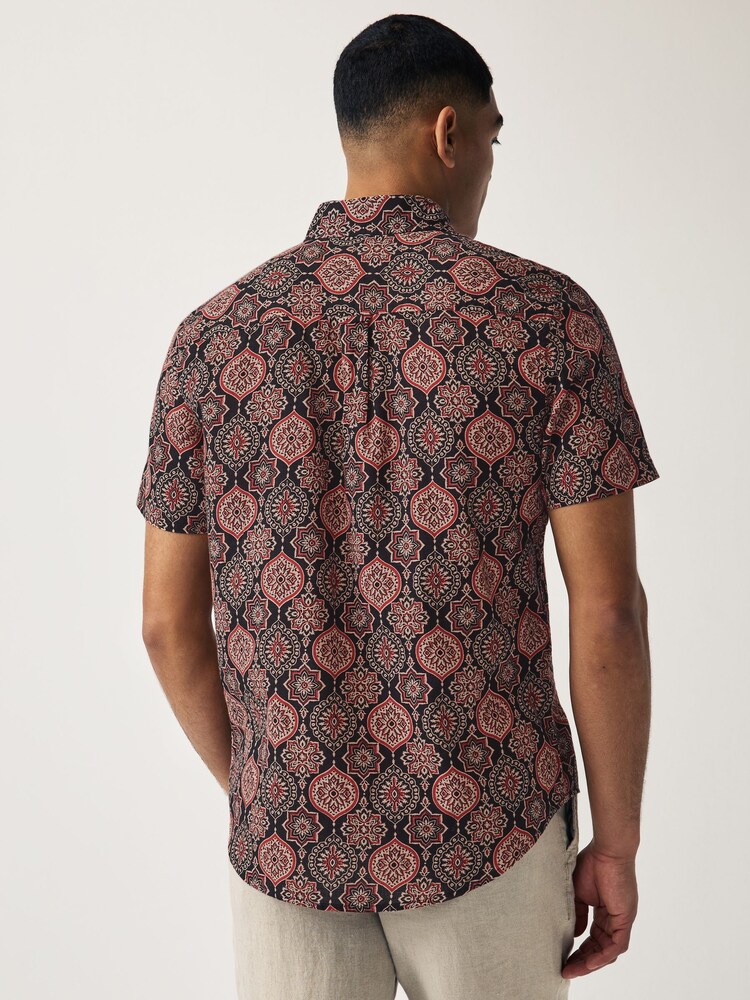 Black Printed Short Sleeve Shirt - Image 2 of 7