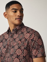 Black Printed Short Sleeve Shirt - Image 4 of 7