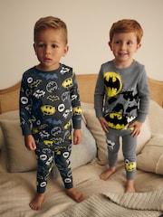 Black/Grey/Yellow Batman 2 Pack Snuggle Pyjamas (9mths-10yrs) - Image 1 of 7
