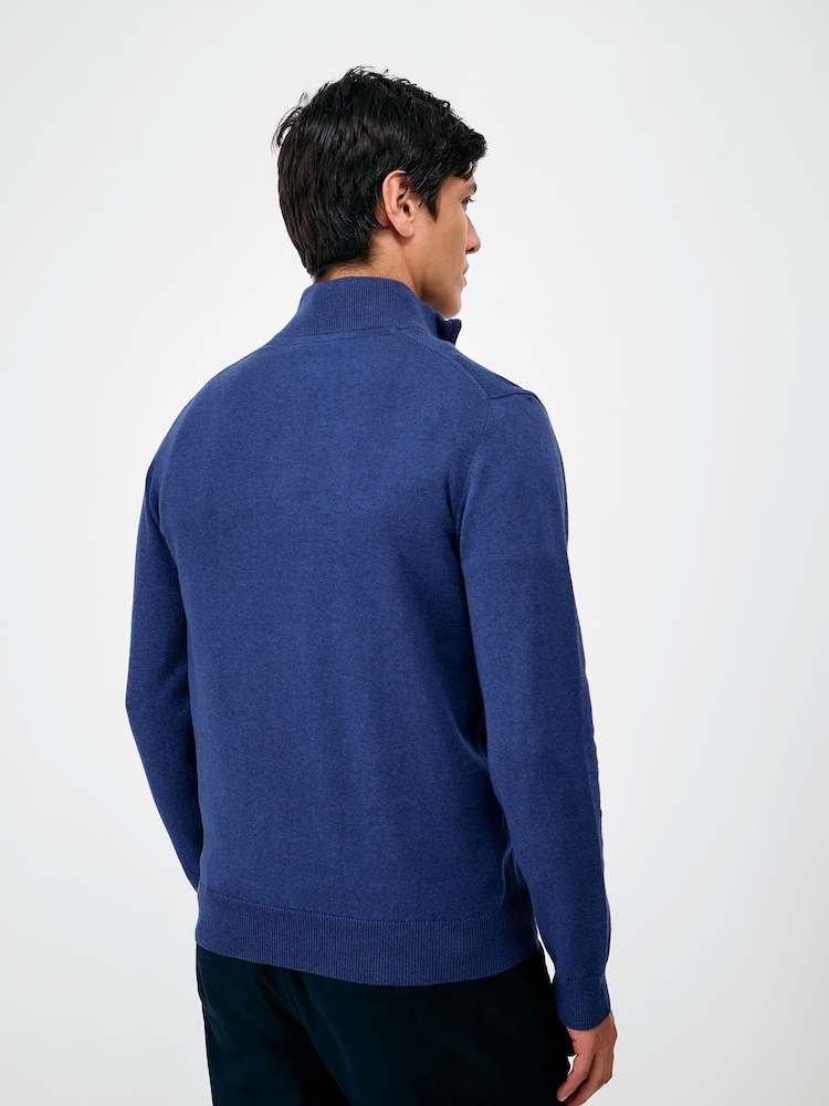 Crew Clothing Mid Blue Half Zip Jumper - Image 2 of 5 Crew Clothing Mid Blue Half Zip Jumper - Image 2 of 5