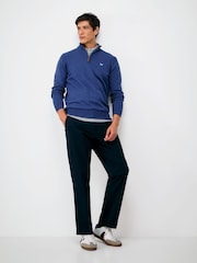 Crew Clothing Mid Blue Half Zip Jumper - Image 3 of 5